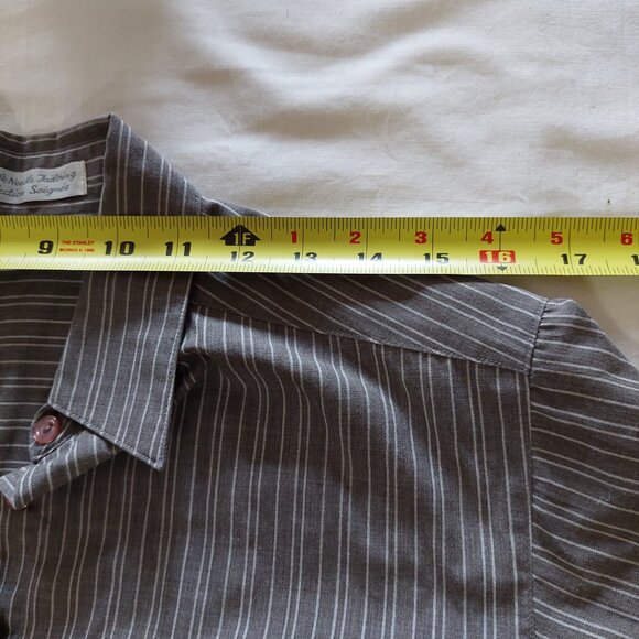 Tabi Brown and White Striped Buttoned Down Long Sleeve Shirt, Size S - Picture 4 of 7